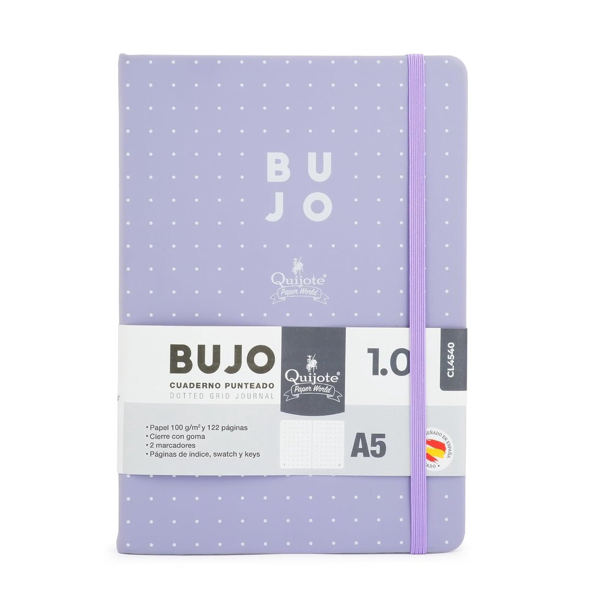 Quijote Paper World Bullet Journal Notebook A5 Dotted Extra Soft Hardcover, 62 Sheets, 100 g/m² for Planning, Study - ShopVlot