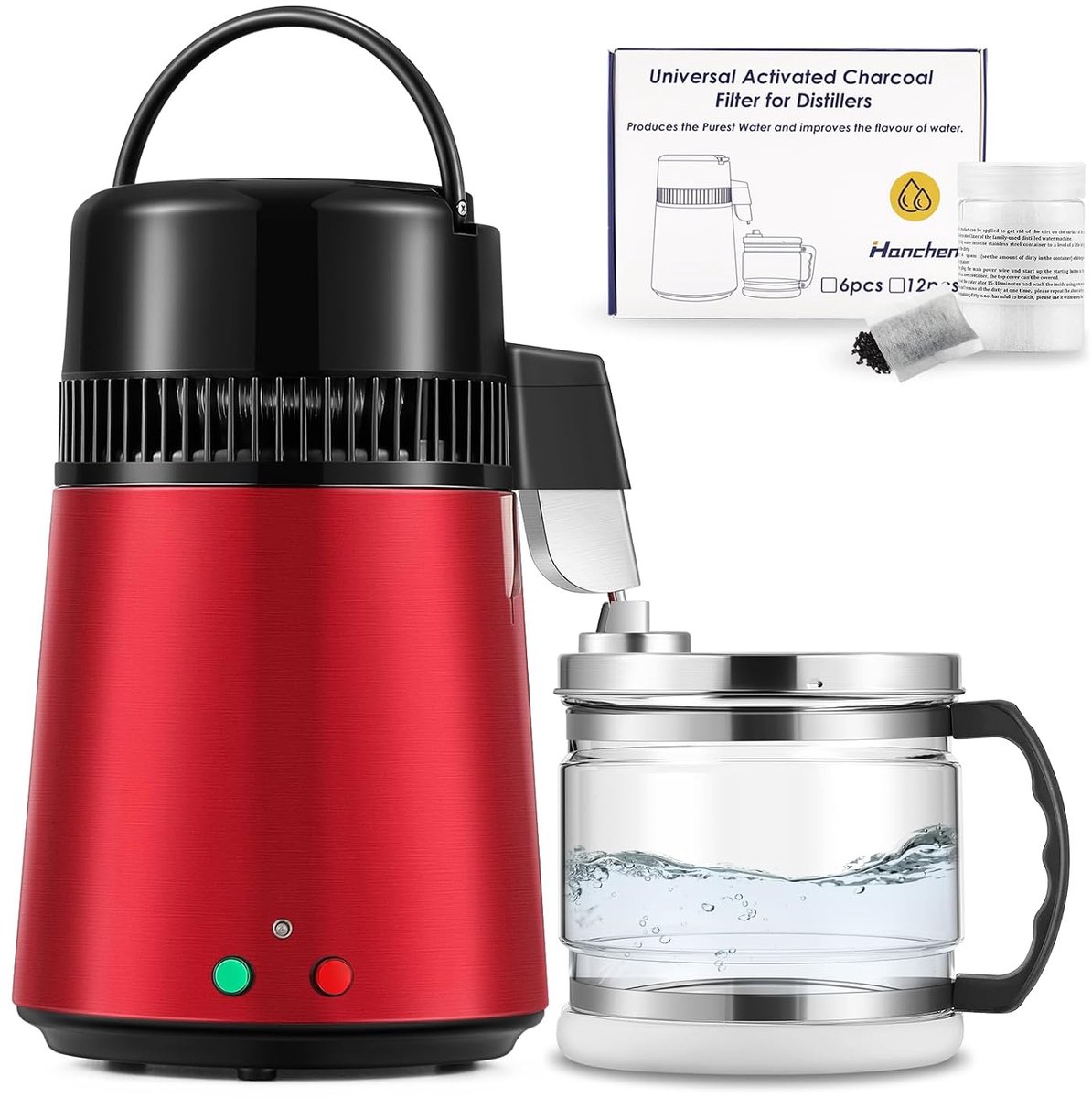 Waterdistilleerder 4 liter - RVS - 1 liter per uur - Verwijder onzuiverheden uit kraanwater - ShopVlot