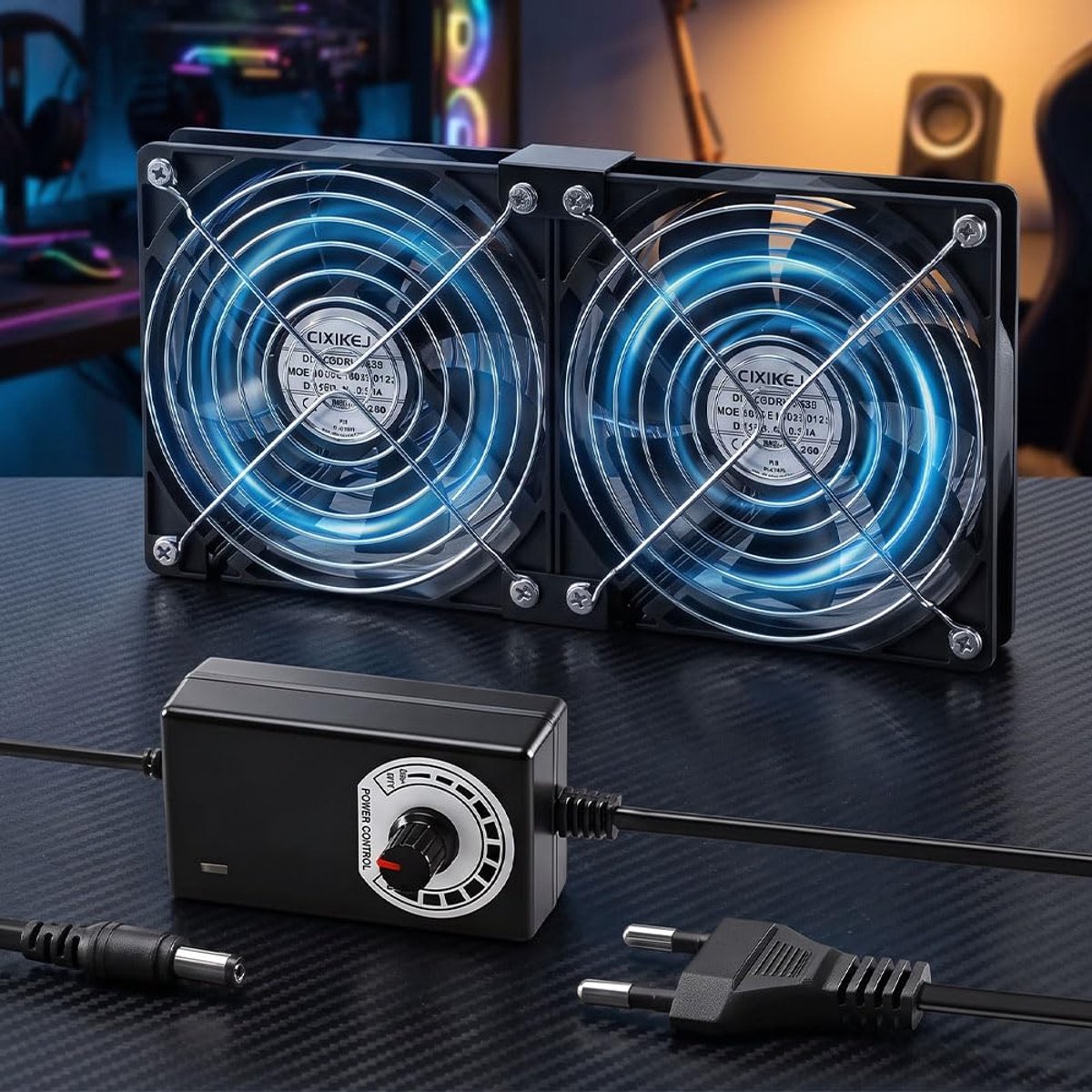 Behuizingsventilator 120 mm - 12 V pc-ventilator - Dubbel pakket - Ideaal voor koeling - ShopVlot