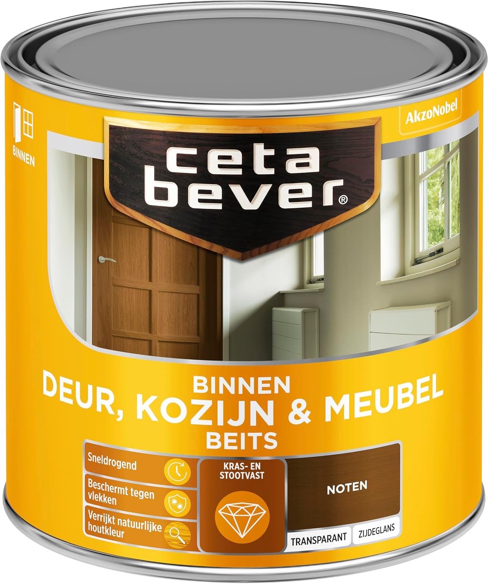 Innerlak - Satin - Notenhout - Kras- en stootbestendig - ShopVlot