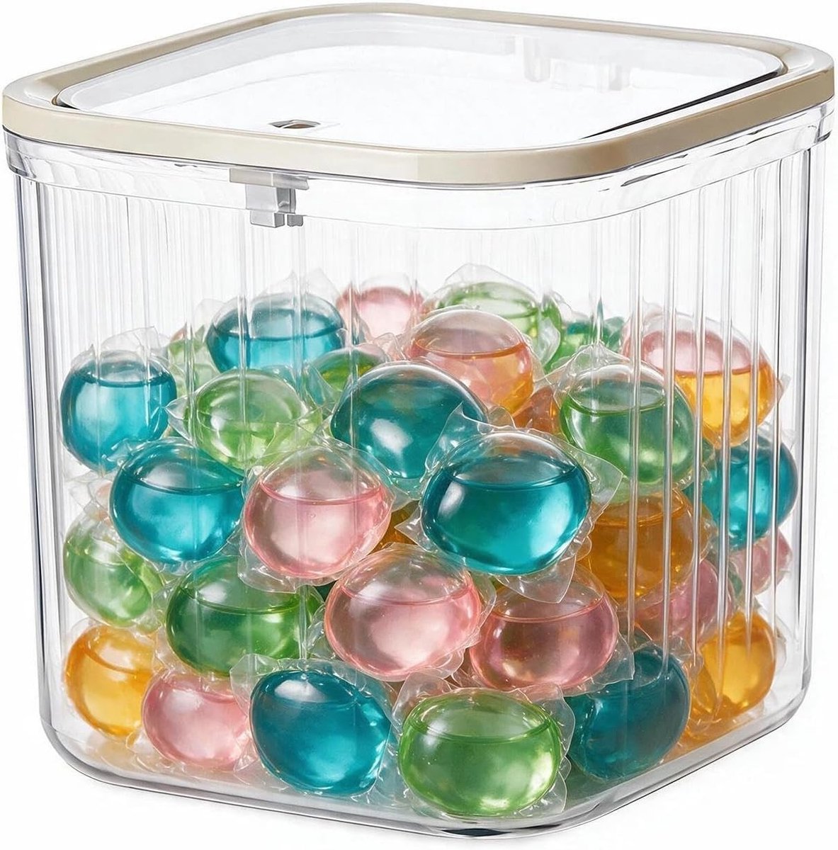 Airtight Wasmiddelopslag en Transparante Waspoederdoos voor de Keuken, Ideaal voor Organisatie en Opslag van Wasmiddelen en Poeders