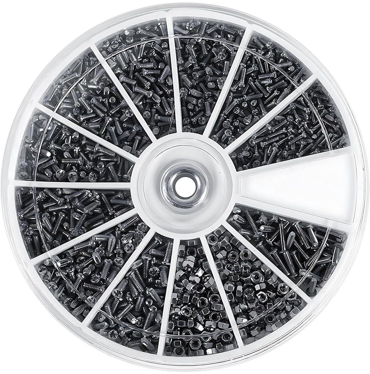 600-delige Schroefset van RVS, Assortiment Schroeven en Moeren voor Horloges, Brillen en Elektronica, M1 M1.2 M1.4 M1.6 Microschroeven