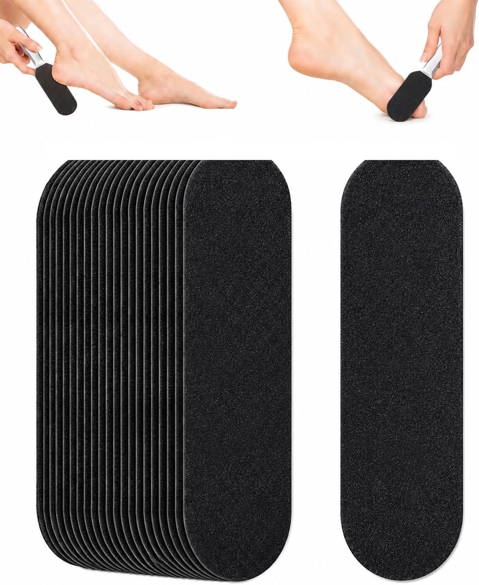 30 stuks zwarte reserveonderdelen voor professionele voetrasp, zelfklevend glaspapier voor pedicure, slijpschijven - ShopVlot