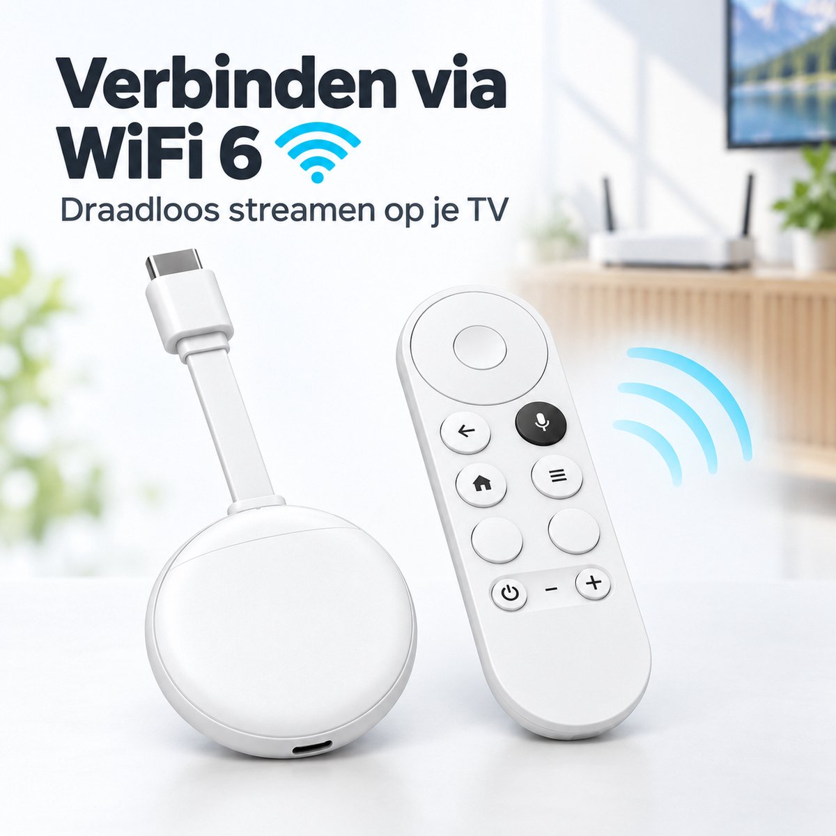 Vectra Smart TV Stick 4K -TV Dongle - Streaming Stick-Streaming Box-Android TV Box- Media Player Geschikt voor 3000+apps-4K Ultra HD -2026 Model- WiFi 6 -Met Afstandsbediening en Spraakbediening - Upgrade Elke TV naar Smart TV - Incl. USB-kabel - Wit — cadeau in Elektronica - foto 6