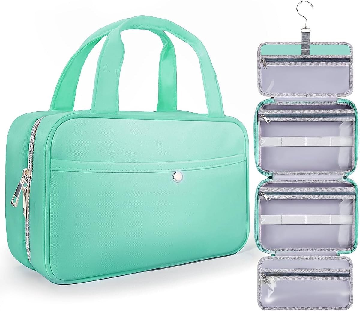 Waterdichte Make-up Tas voor Reizen, Cosmetica Organizer, Groene Kleur, Compact en Handig