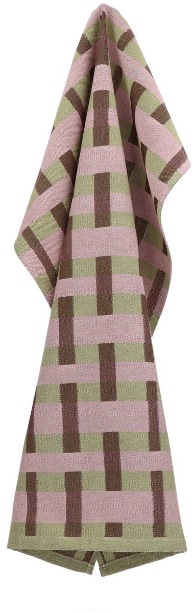 Return to Sender | Theedoek Geometric Sofia GOTS - Saliegroen