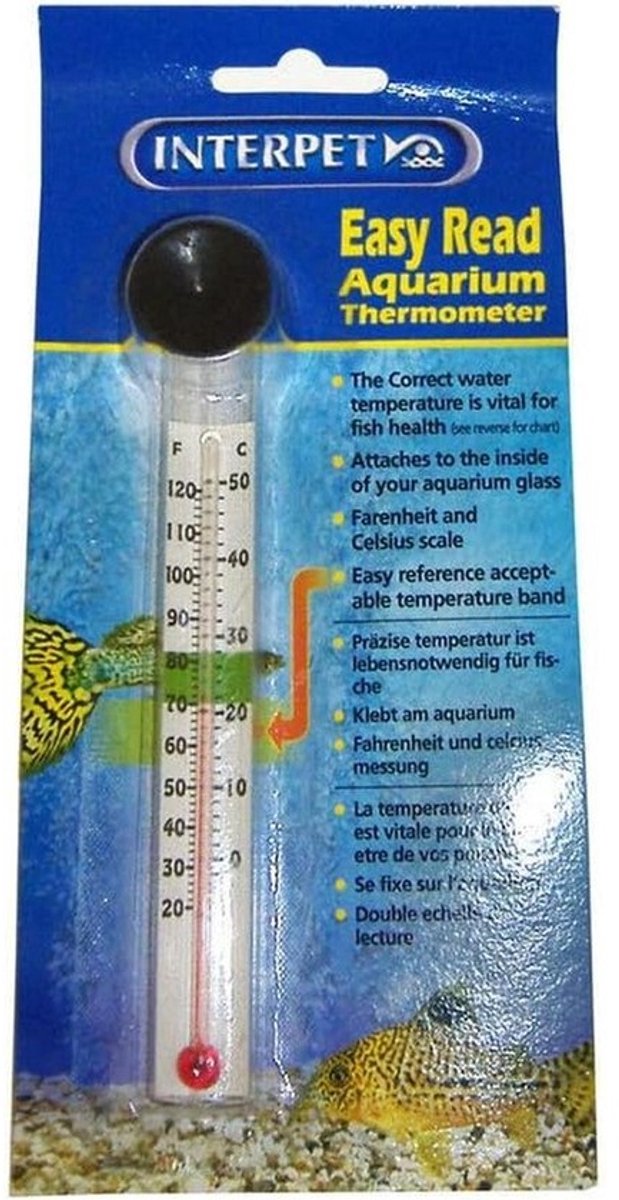 Aquariumthermometer voor eenvoudig aflezen van watertemperatuur