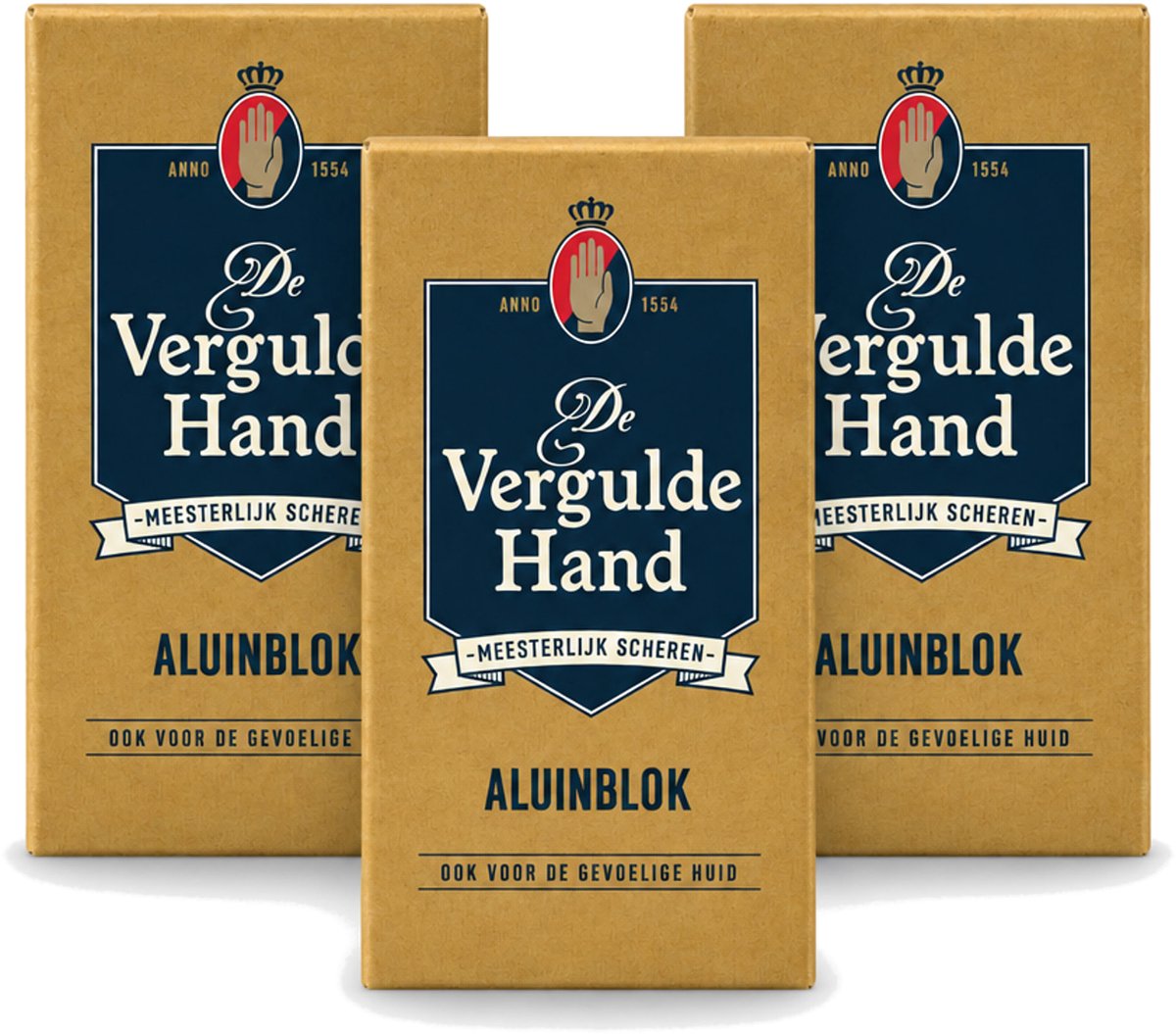 3 x Vergulde Hand - Aluinblok - 75gr - Voordeelverpakking - 3 stuks