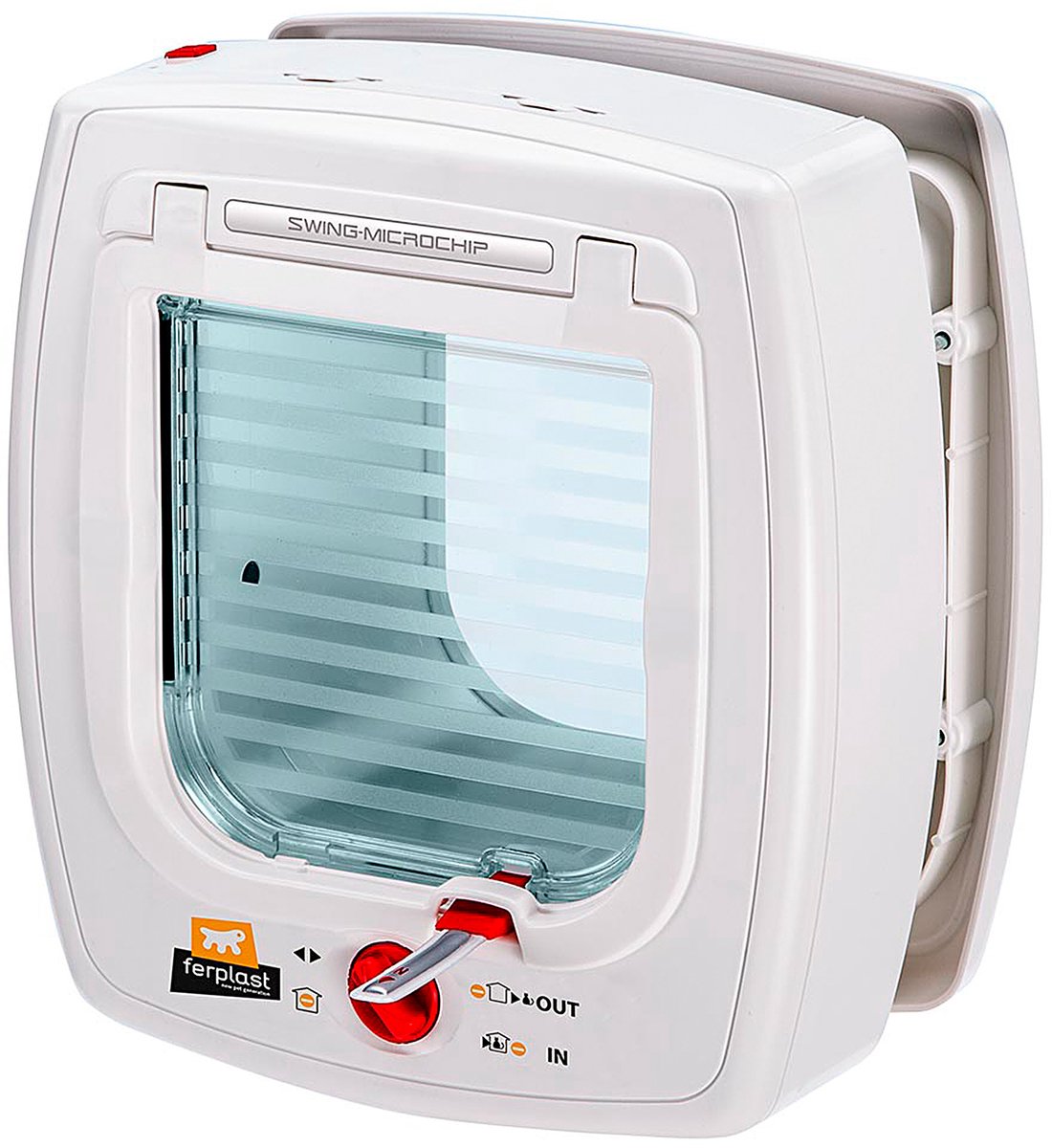 Bol.com Ferplast Dierenluik Swing Microchip - Kattenluik - 22.5x16.2x25.2 cm Wit aanbieding