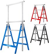 MASKO® Telescopische schraag - Belastbaar tot 200 kg - Verstelbaar 80-130 cm - 4-delig - Zilver/blauw