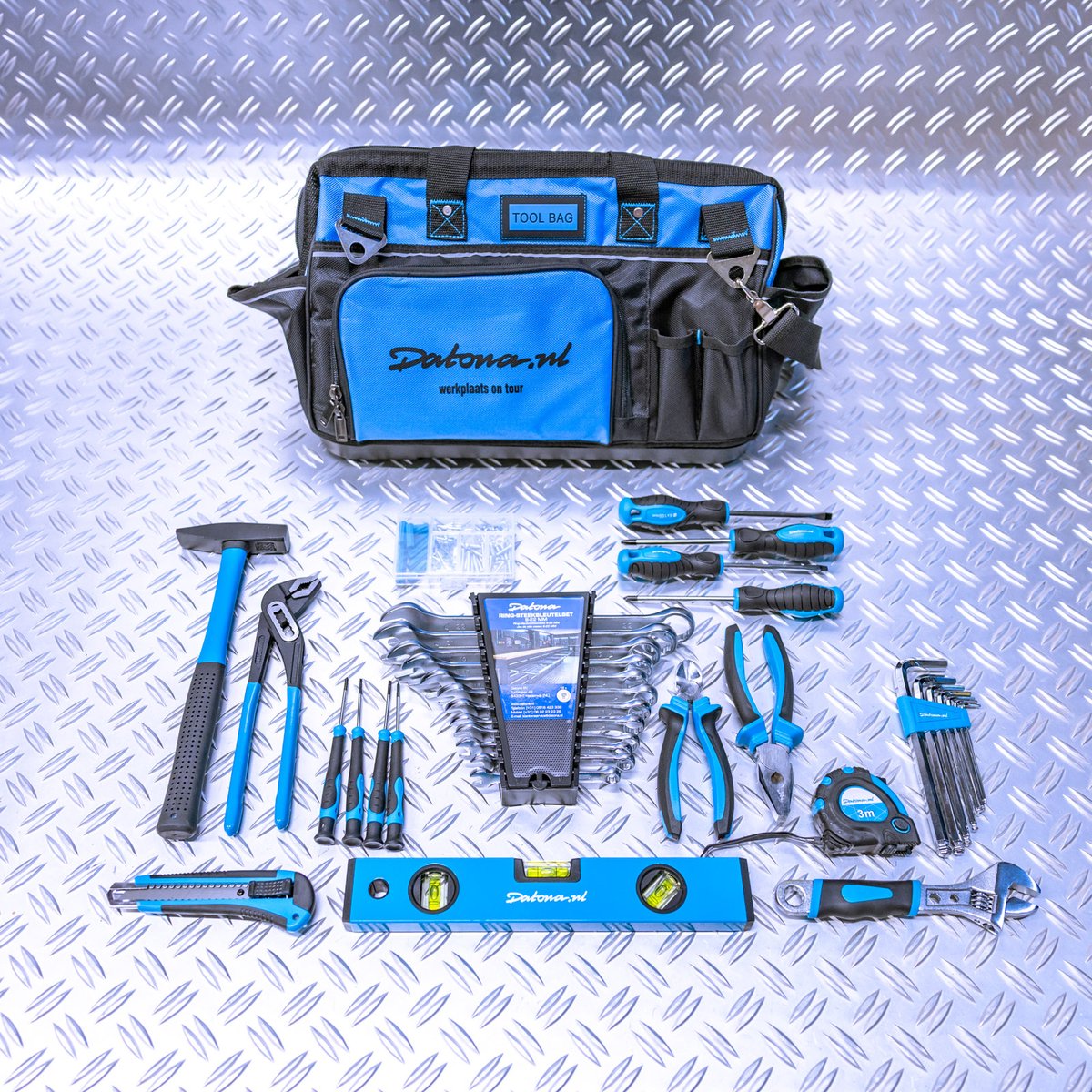 Datona® Gereedschapstas met gereedschap - Complete set handgereedschap in tool bag - Zwart