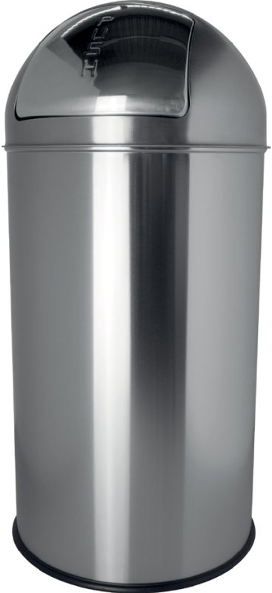 HELIT Metalen afvalbak klapdeksel - 50 liter - Metaal - Zwart - dxh 360x745 mm