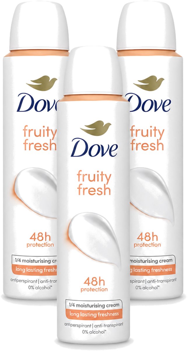 3 x Dove – Deodorant Spray – Fruity Fresh – 200 ml - Voordeelverpakking - 3 stuks