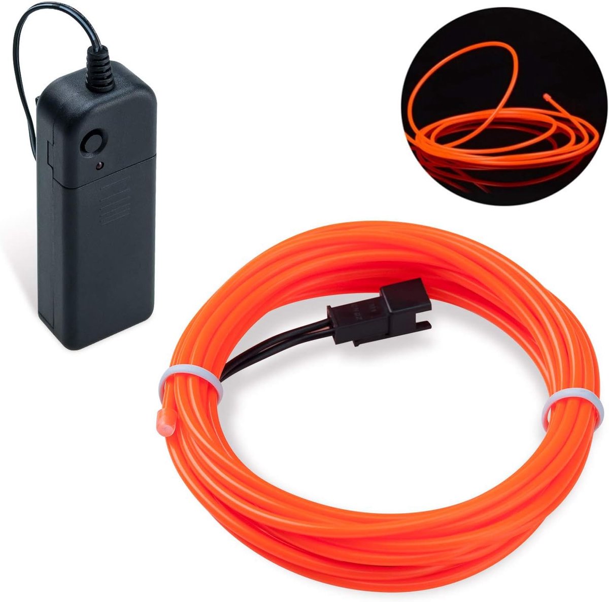 Neon Glowing Strobing Electroluminescent Light Super Bright Battery Powered EL Wire Cable for Cosplay Dress Festival - ShopVlot