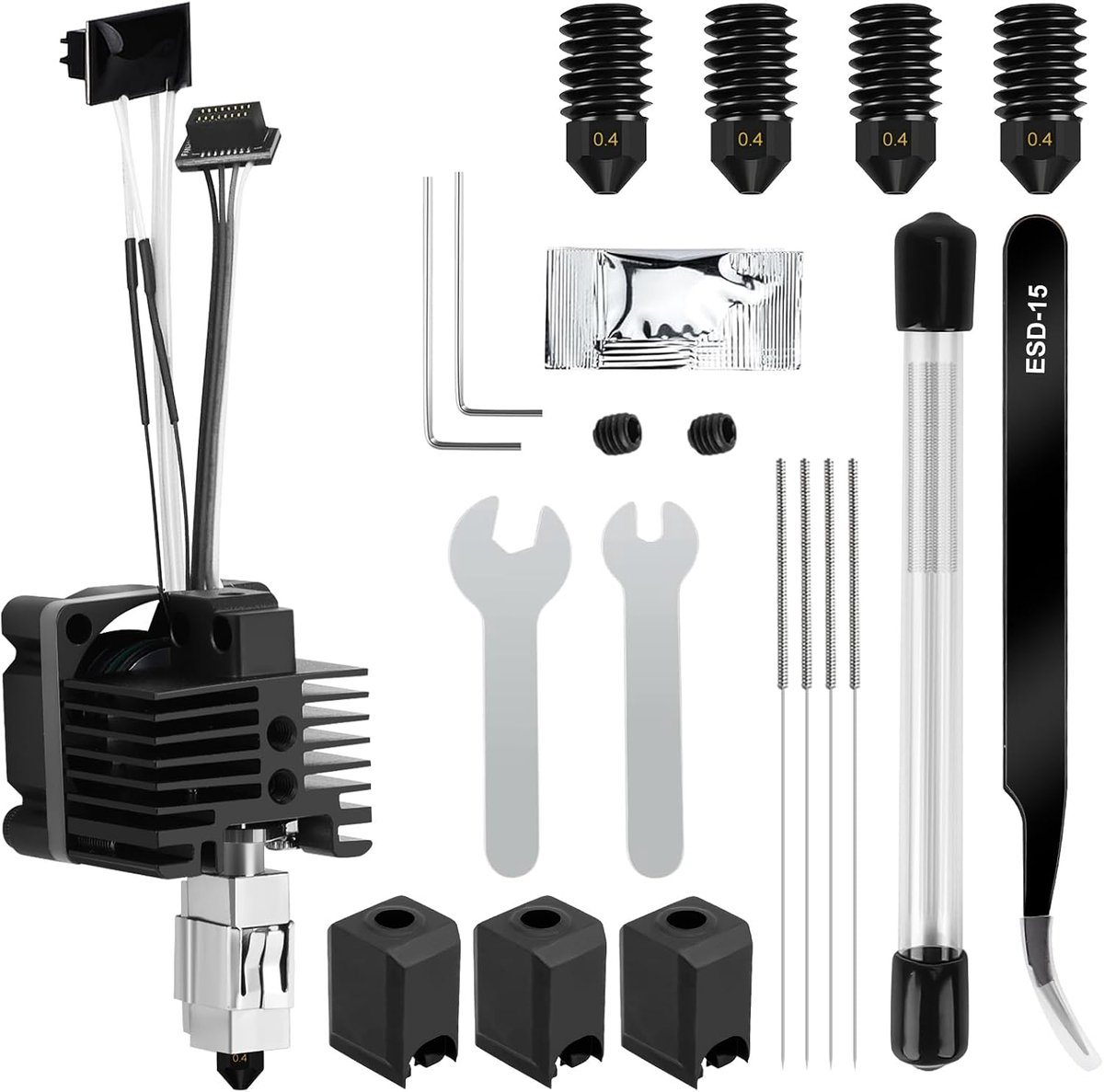 P1P, P1S Hotend Complete Set for 3D Printers P1 Series, Hot End Extruder with Fan, 0.4 mm Stainless Steel Nozzle 35 - ShopVlot