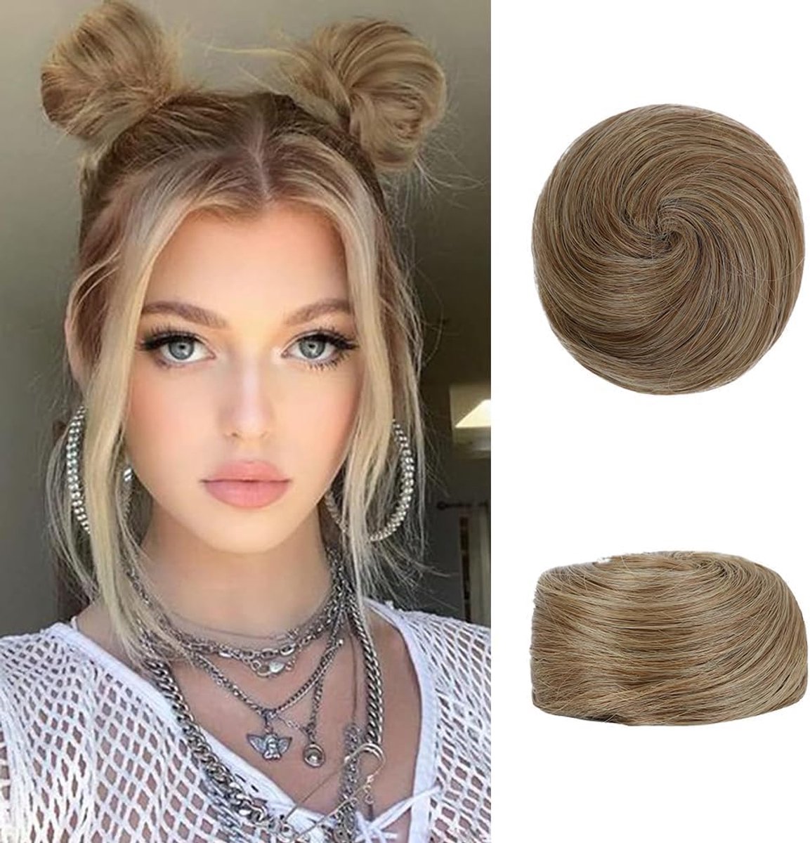 2 Stuks Haardonut Messy Bun Hair Bun Extension Chignon Opsteekknot Haarstukje Scrunchie Hairpiece Voor Dames Meisjes - ShopVlot