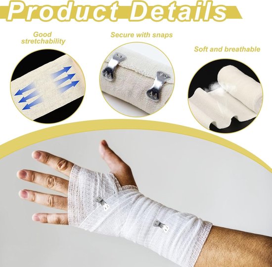 Elastische bandage voor ondersteuning van polsen, enkels en knieën - ideaal voor sport en herstel — afbeelding 2