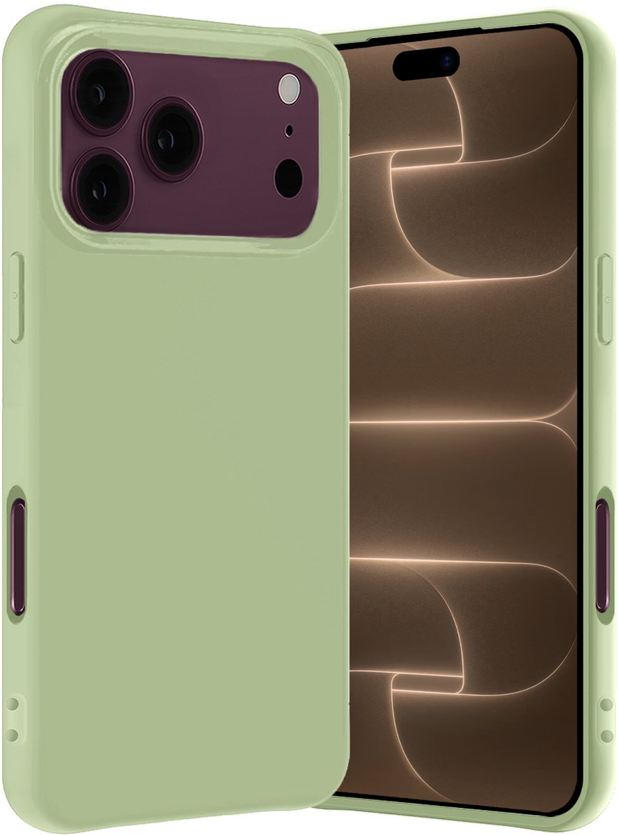 Hoes - Geschikt voor Apple iPhone 18 Pro - Sterk & Shockproof - Hoesje Cover - Siliconen Case - Groen