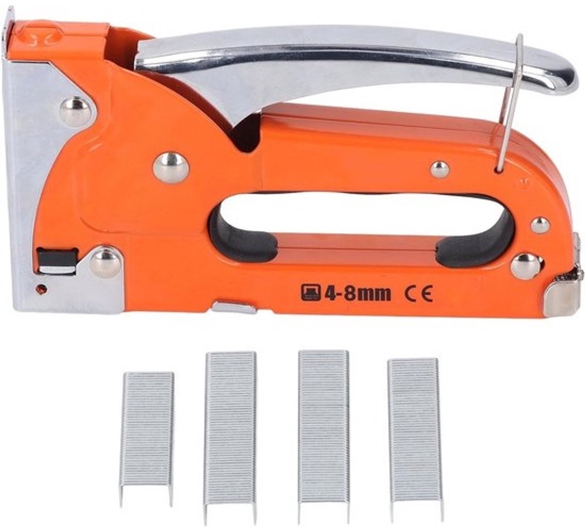 3-in-1-nietpistool - Handmatige tacker - Voor houtbewerking en stoffering - Antivastloopmechanisme - Voor 4–8 mm nietjes