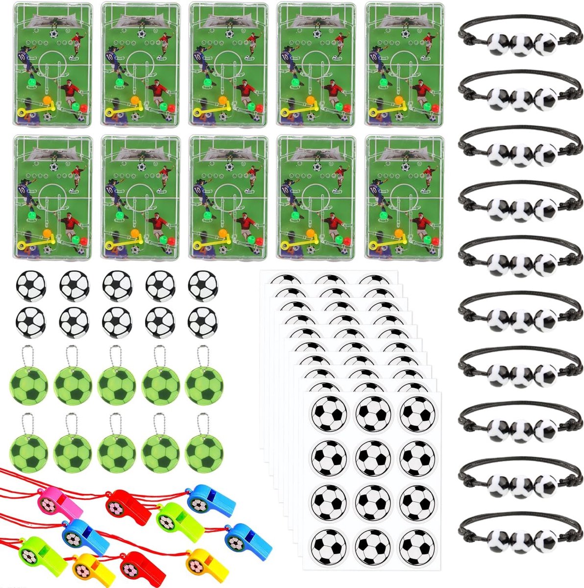 60 Stuks Cadeaus Met Voetbalthema, Waaronder Een Gum En Een Sleutelhanger Met Een Fluitje, Een Voetbalspelgereedschap - ShopVlot