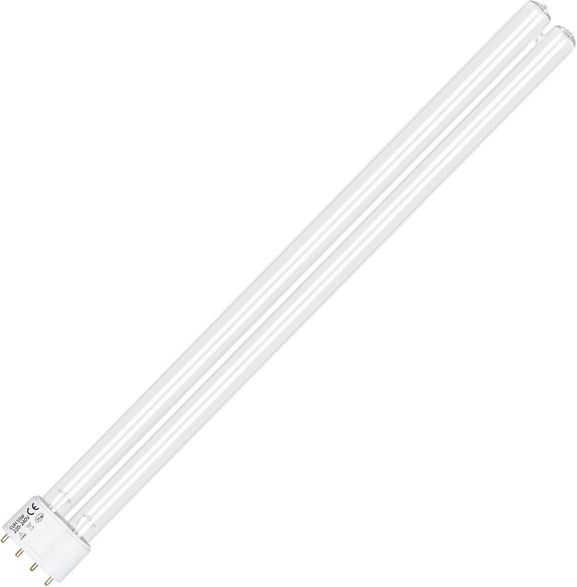 55 W UV Disinfection Lamp, 4 Pole, Compact, for Park and Garden Ponds, UVC Tube 2G11 - ShopVlot