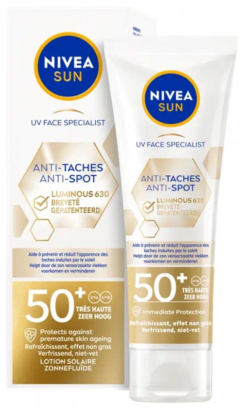 NIVEA SUN Face Luminous Anti-Spot Zonnebrand Gezicht SPF 50+ - Anti Pigmentvlekken - Zonnebrandcrème - 40 ml