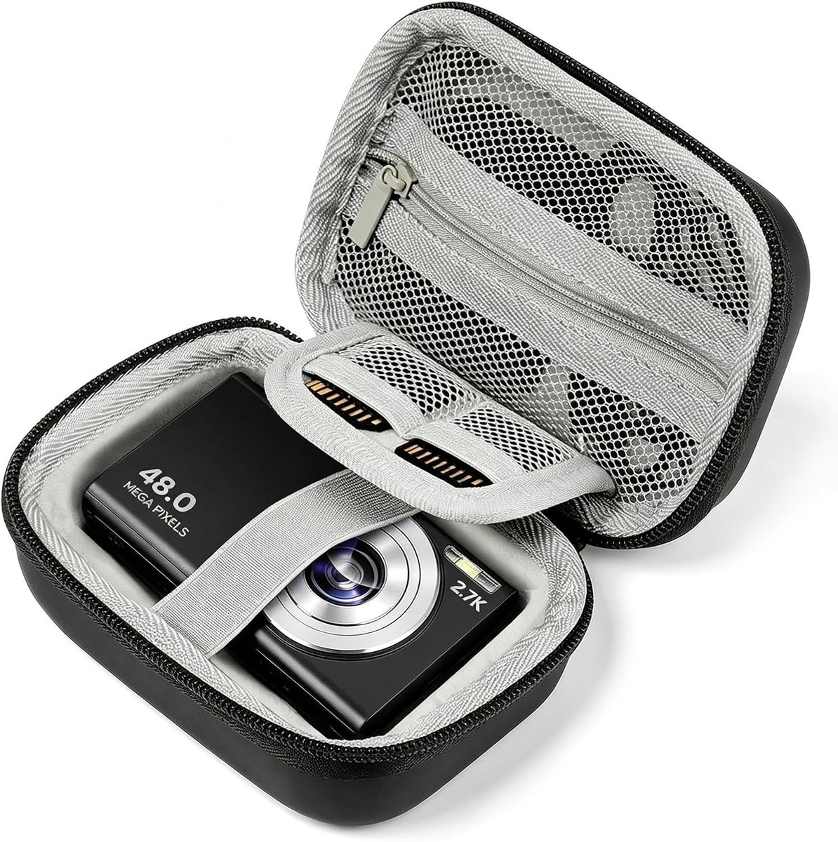 Digitale Camera Tas voor FZ55 FZ45 DC403 FHD 1080P IXUS 285 HS - Compacte en Beschermende Tas met SD Kaart Slots voor Reizen, Zwart