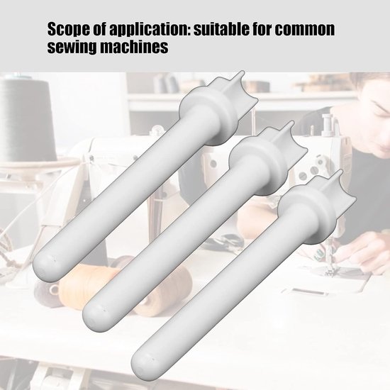 Extra spoelnaalden, witte plastic spoelhouders, 3 stuks geschikt voor de meeste naaimachines, ideaal voor naaien en quilten — afbeelding 5