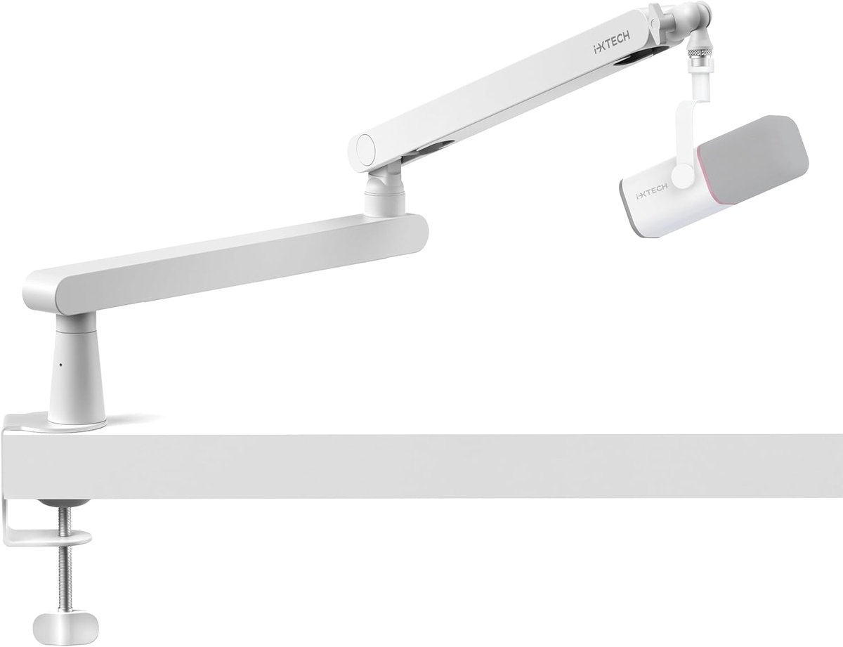 SnelShoppen - Verstelbare Microfoonarm, 360° Draaibare Microfoonstandaard, Low Profile Microfoonboomarm met Universele Houder, Compleet Verstelbaar vo