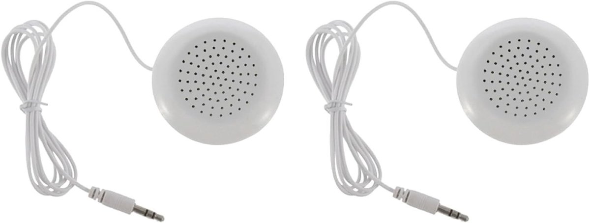 Mini Speaker Pads - Draagbare Speakers - Ontspannend Luisteren - Kleine Geluidspoel - 2 stuks - Wit