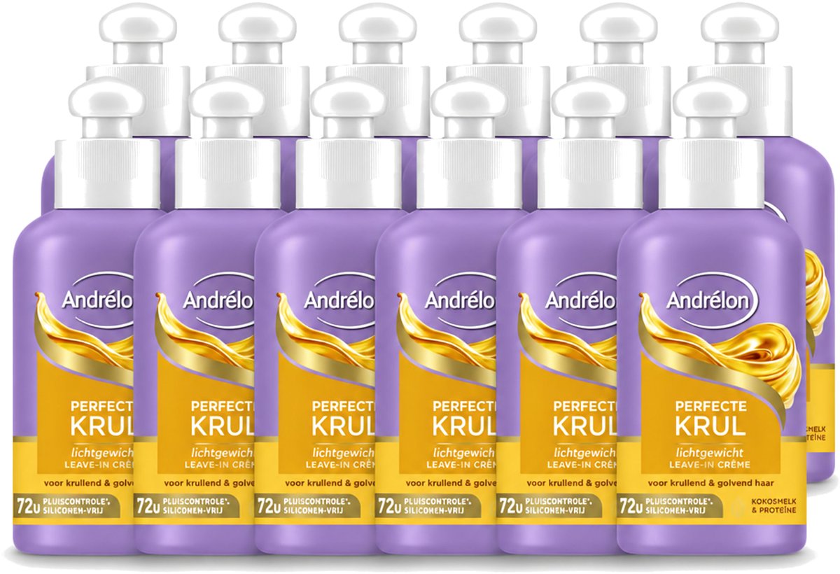 12 x Andrélon – Leave-In Crème – Perfecte Krul – 200 ml - Voordeelverpakking - 12 stuks