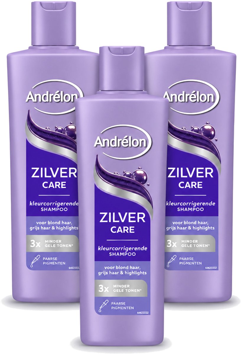 3 x Andrélon – Shampoo – Zilver Care – 250 ml - Voordeelverpakking - 3 stuks