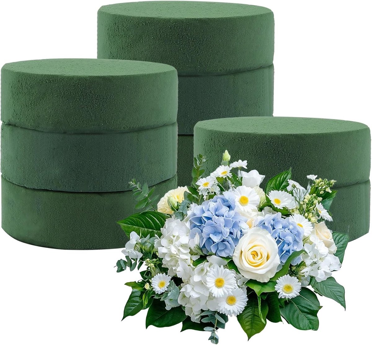 Pack van 8 Stuks 18 x 4 cm Bloemenschuim - Groene Schuim voor Bloemstukken en Creatief Gebruik - Ideaal voor Verse Bloemen en Mossenarrangementen