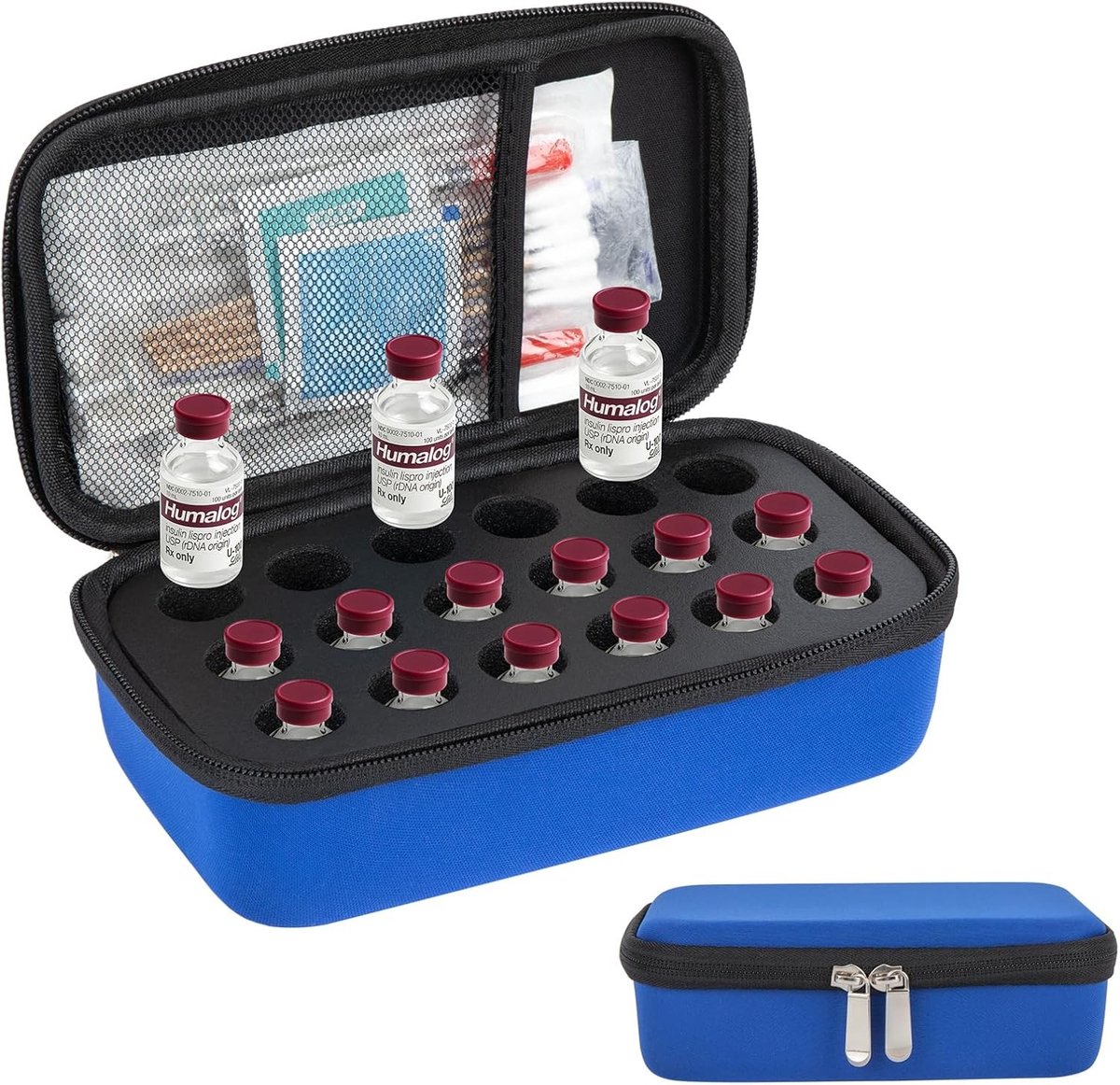 Insuline Pen Tas met Koelfunctie, Inclusief 2 TSA Koelbatterijen, Ideaal voor Medicijnen, Spuiten en Accessoires, Compact en Handig voor Reizen
