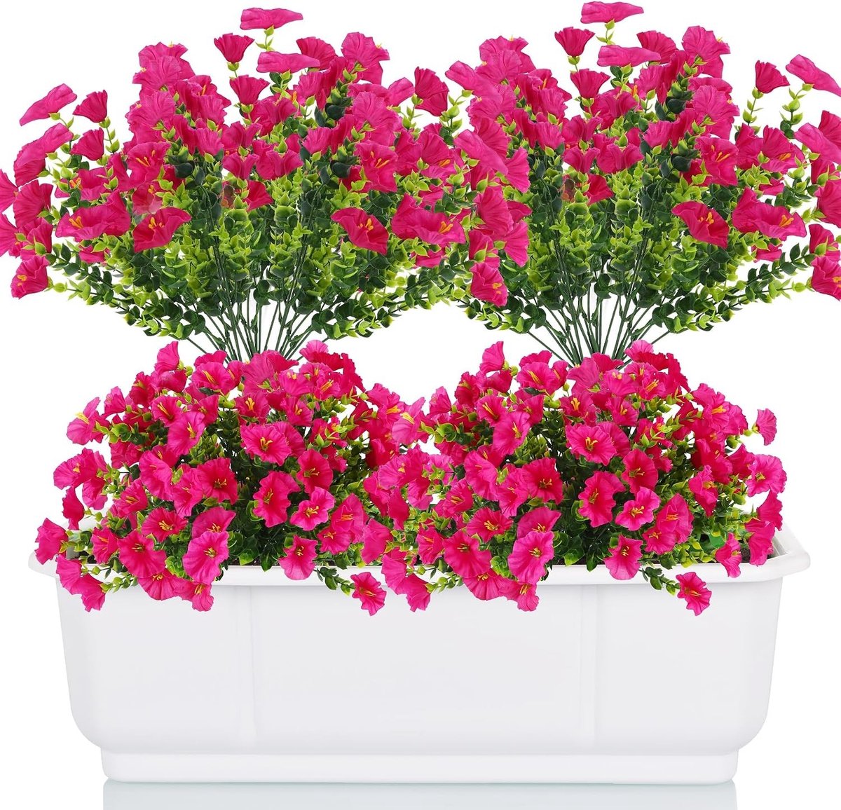 6 Bundels Weerbestendige Petunia Zijde Bloemen - UV-bestendige Nepplant voor Balkon, Terras en Binnengebruik, Onderhoudsvriendelijk en Duurzaam