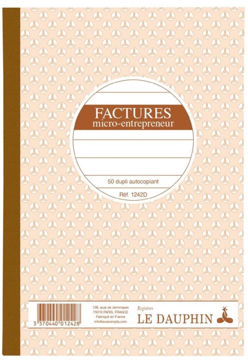 Le Dauphin manifold facturen, doorschrijfpapier, 210×148 mm, 50 genummerde bladen