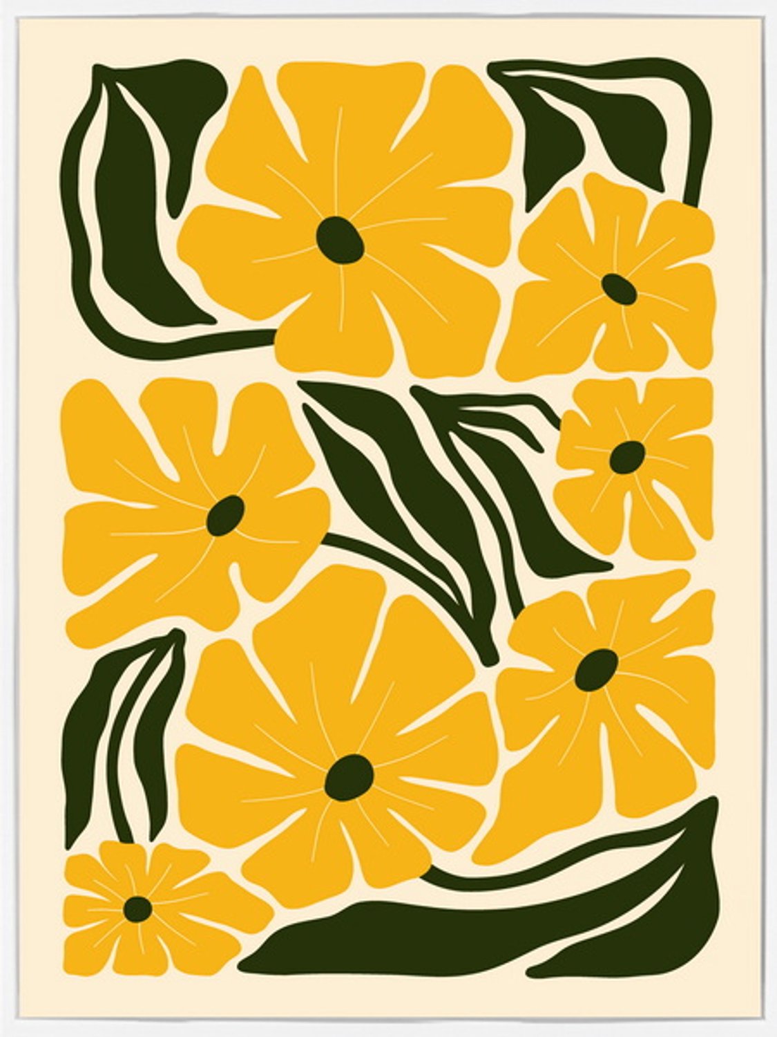 Poster in frame retro flowers 30x40cm