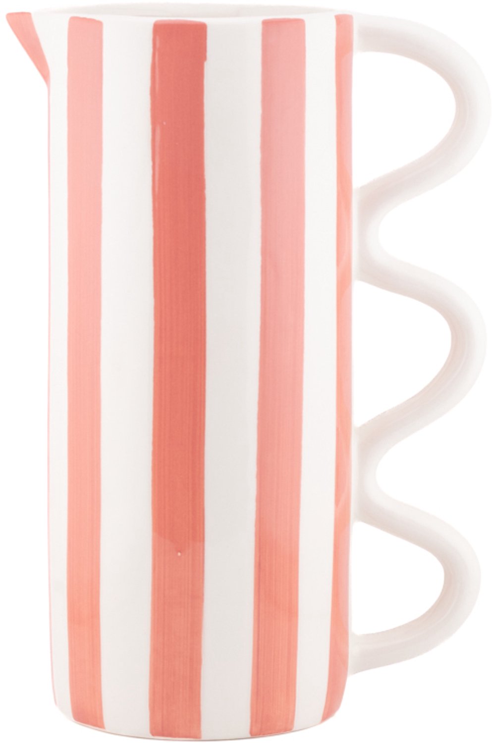 Aardewerk jug Stripe peach