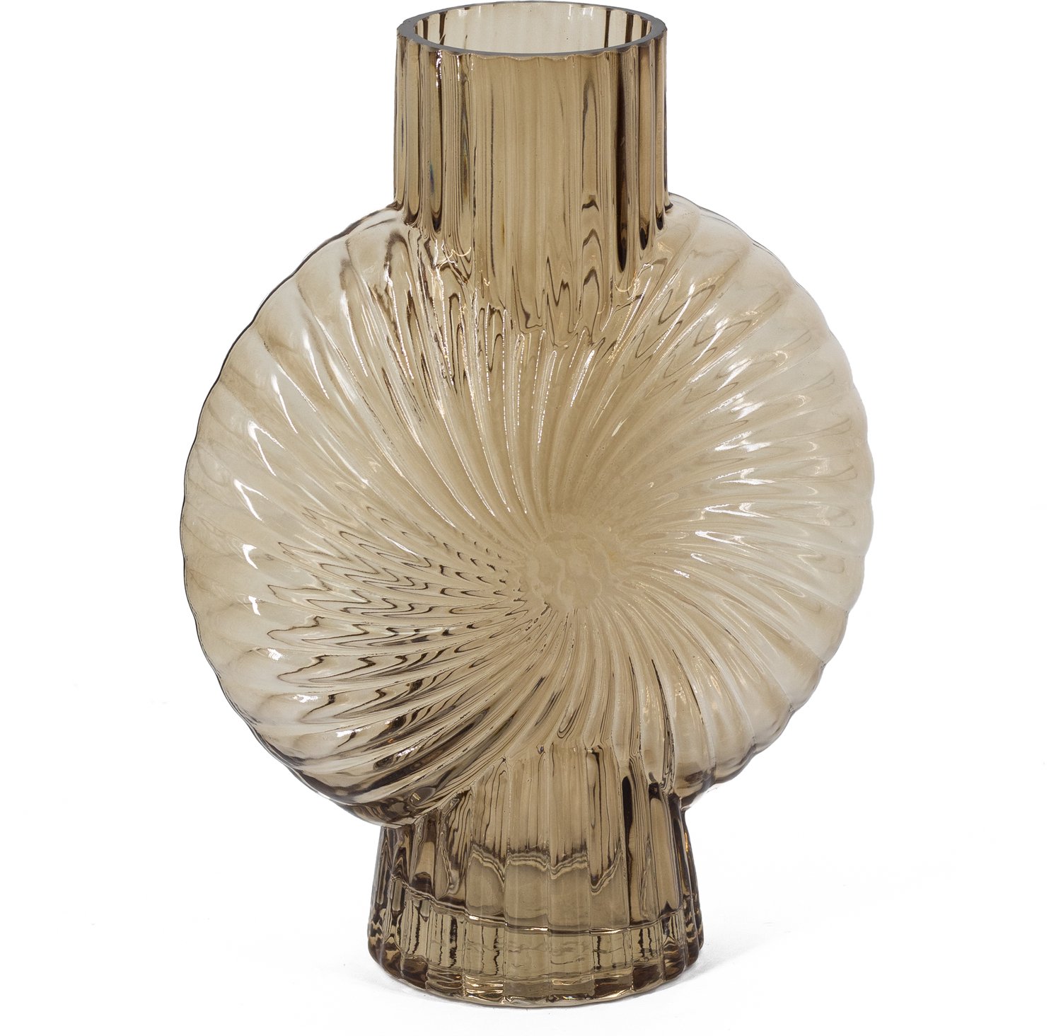 homebound by ky Glazen vaas schelp roest | 16x8x20cm | bloemenvaas schelpvorm