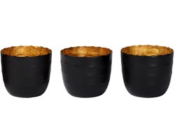 Atmooz - Theelichthouder Arras (set van 3) - Voor 3 aparte kaarsen - Kaarshouder - Hoogte 7cm - Metaal