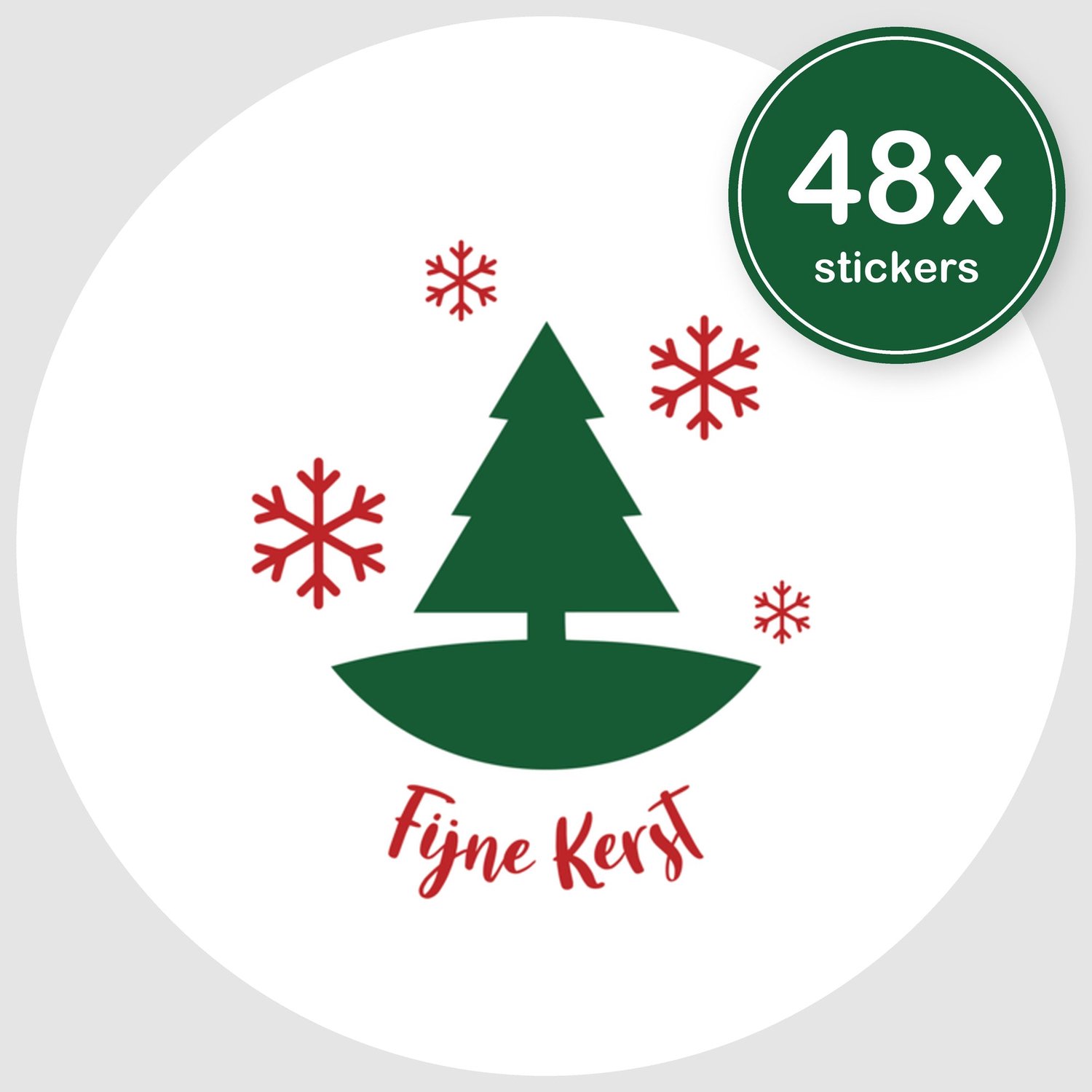 Sluitstickers Kerst - 48 stuks - Rond 30 mm - Kerststickers - Sluitzegel Kerstkaart - Design 018