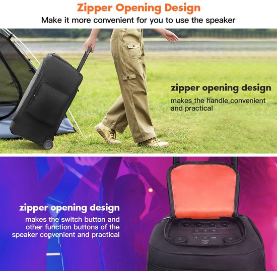 Speakerstofkap Compatibel met / Draagbare Speaker, Beschermende Hoes Reistas met Zakken voor Accessoires — afbeelding 3