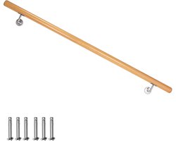 Beukenhouten trapleuning – Trapleuning / Wandleuning – Zijmontage – Lengte naar keuze: 50 – 500 cm