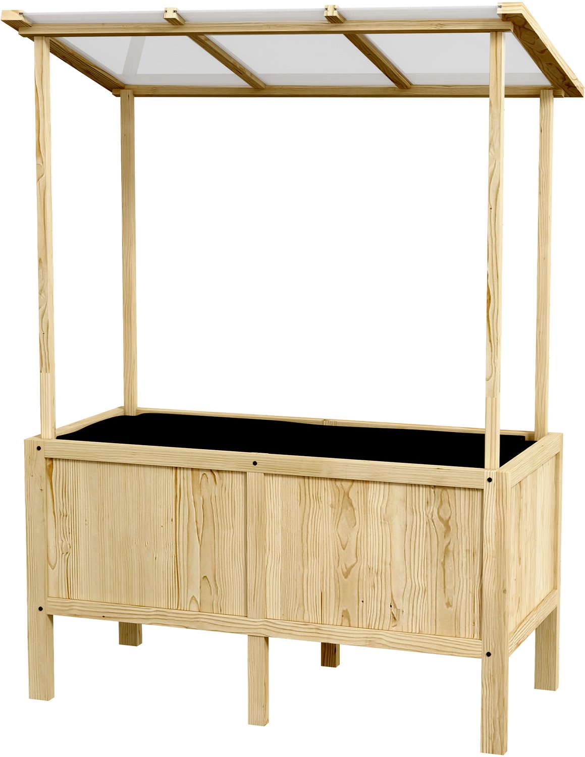 Sunona Hochbeet met dak - Met vliesvoering en drainage - Tannenholz - 110 x 60 x 152 cm - Natuur