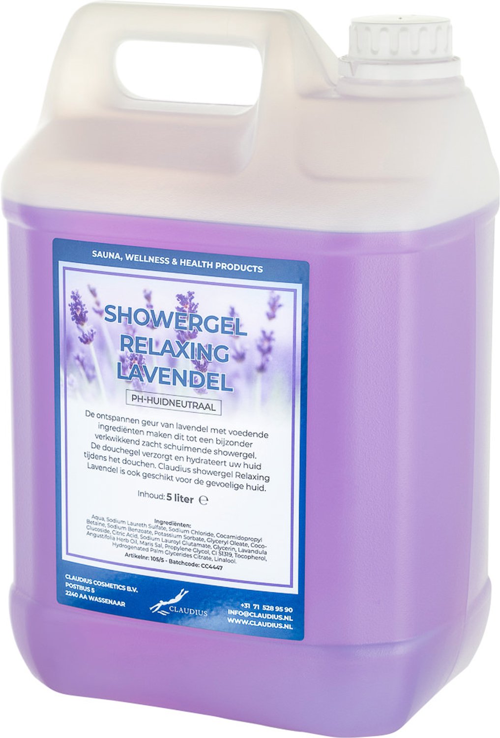 Claudius Douchegel Relaxing Lavendel - 5 liter - showergel - navulling - voordeelverpakking