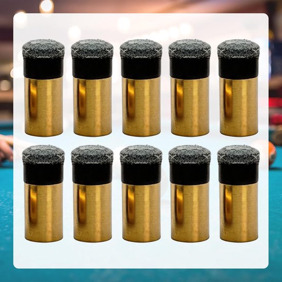 Biljartkeu-tips 10 stuks - 10 mm schroefbare messing inzetstukken - eenvoudige installatie - nauwkeurige schoten - Vemera — afbeelding 2