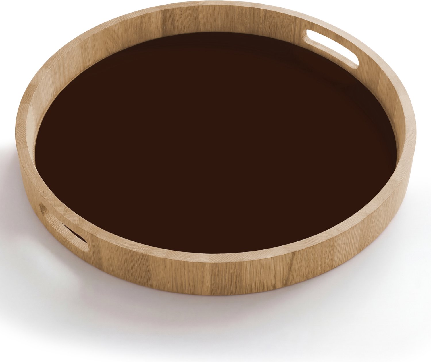 Dienblad rond 50x50 cm - Schootdienblad hout - Dark - Chocolate - Bruin - Borrelplank rechthoek - Plateau houten dienbladen