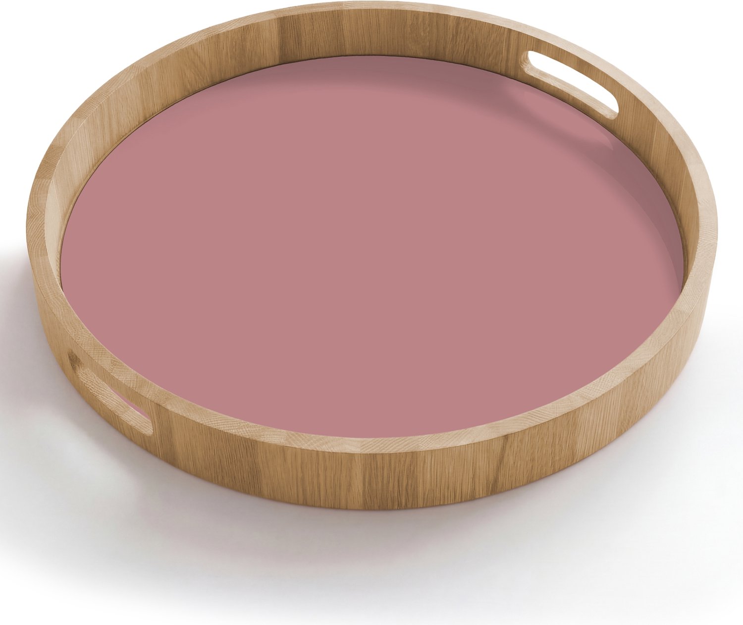 Dienblad rond 50x50 cm - Schootdienblad hout - Dusty - Rose - Roze - Borrelplank rechthoek - Plateau houten dienbladen