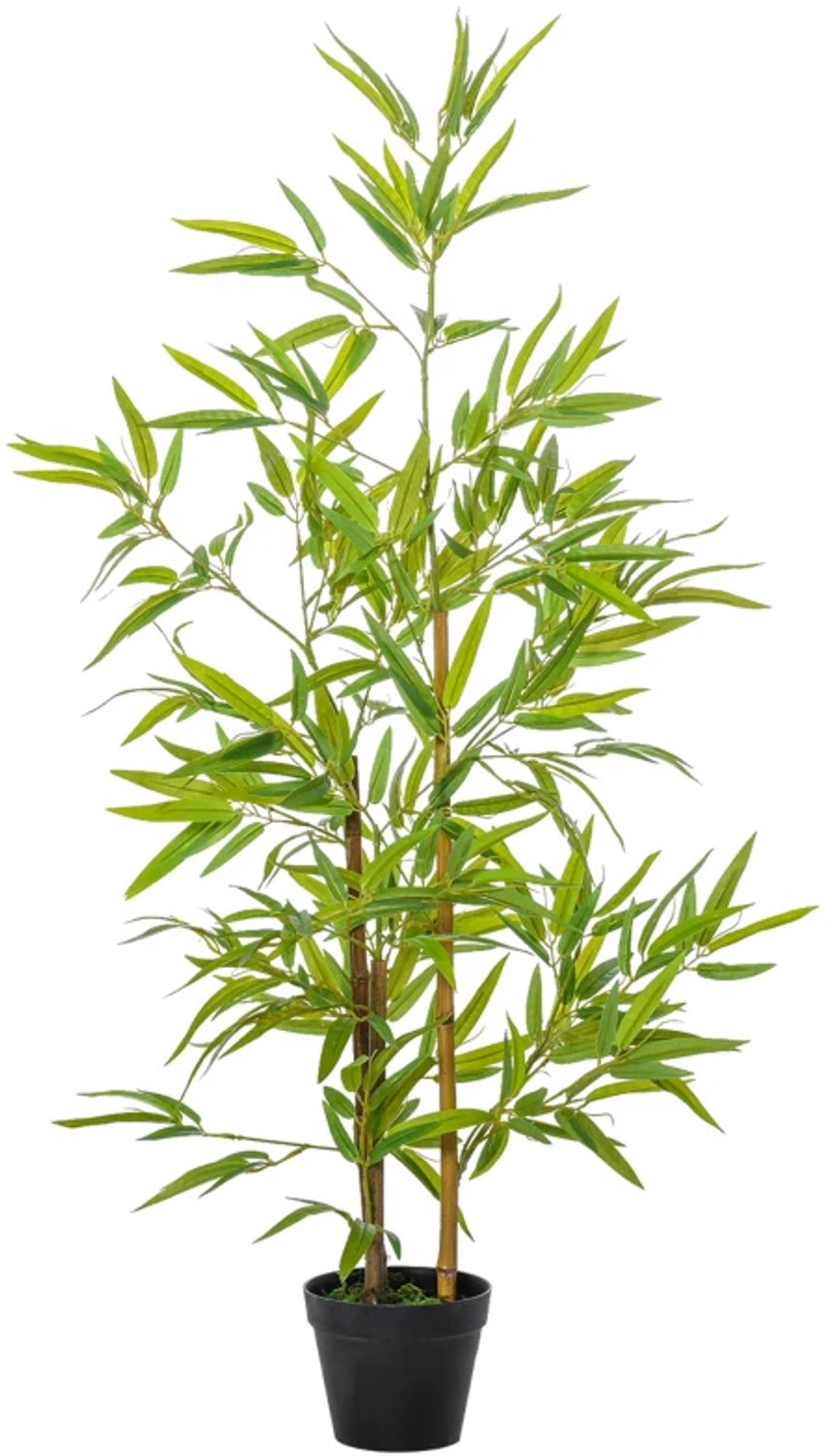 ZYLARO Kunstbamboe - 120 cm - Inclusief pot - Decoratieve kunstboom Groen
