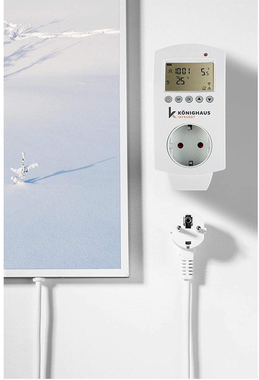 Infrarood paneel | Infrarood verwarming met thermostaat | 600W | panorama afbeelding 12 | – foto 3